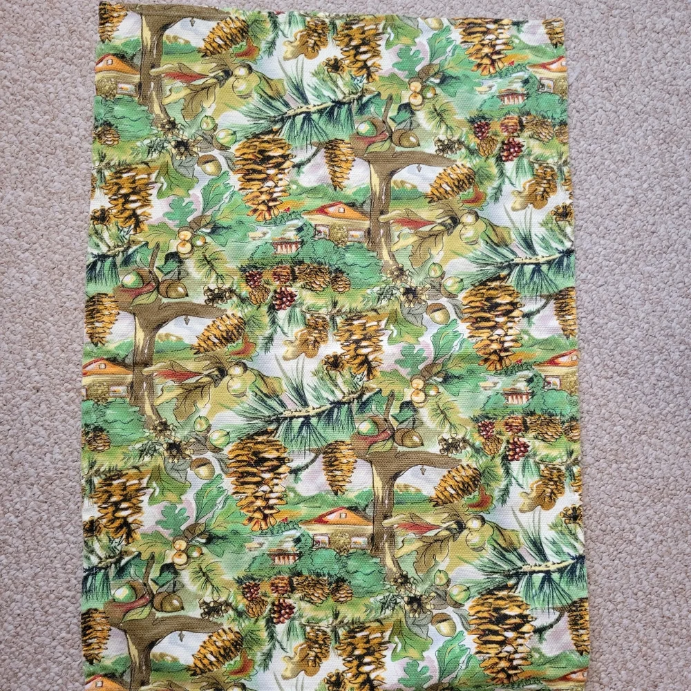 Vintage Woodland Scene Kitchen Linen ~ Towel or Tapestry ~ Nature ~ Pretty